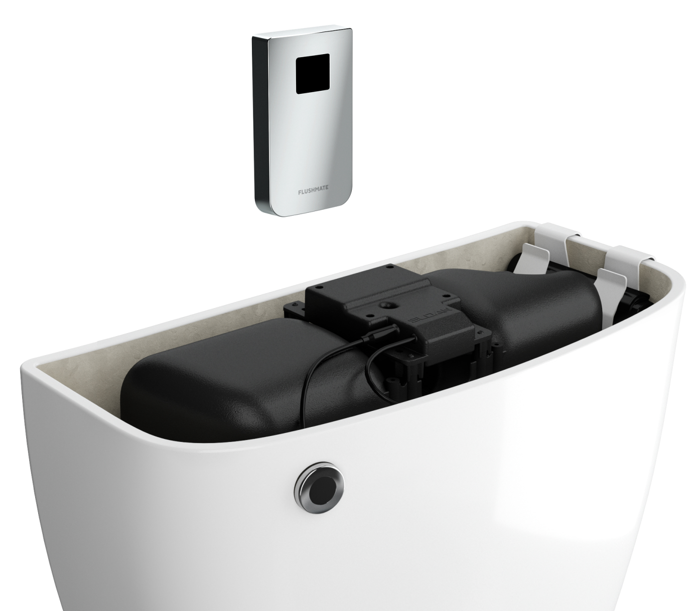 Flushmate-equipped toilet